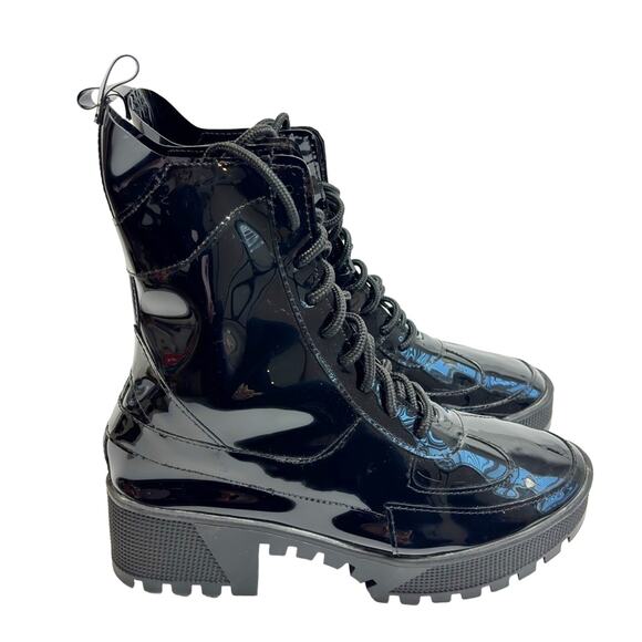 Cape Robbin Dashing Black Shiny Women Combat Boots Size 6 - Picture 6 of 6